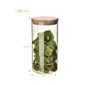 4oz 8oz 16oz 24oz candy glass jar with wooden cap Storage-43S